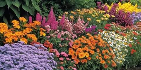 Warm season annuals, including angelonia and zinnias, thrive, as perennials and flowering shrubs create a stunning display of continuous blooms. Summer blooming bulbs also contribute to this vibrant