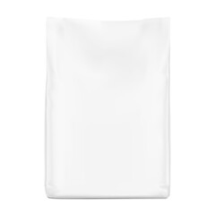 Vertical big heavy bag mockup for potting soil, chemical products, pet products. Front view. Vector illustration isolated on white background. Ready for use in presentation, promo, advertising. EPS10.