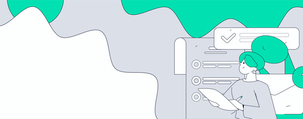 Flat vector illustration of business people operating work scene
