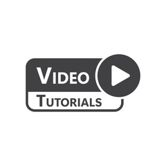 Play video tutorials icon in flat style. Education software vector illustration on isolated background. Webinar training sign business concept.