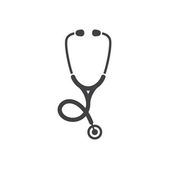 Medical stethoscope icon in flat style. Doctor instrument vector illustration on isolated background. Medicine and healthcare sign business concept.