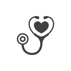 Medical stethoscope icon in flat style. Doctor instrument vector illustration on isolated background. Medicine and healthcare sign business concept.