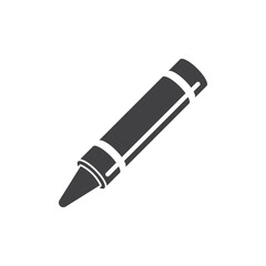 Office stationery crayon icon in flat style. Pencil vector illustration on isolated background. Felt pen, marker sign business concept.