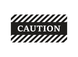 Caution, warning icon in flat style. Stop vector illustration on isolated background. Do not enter sign business concept.