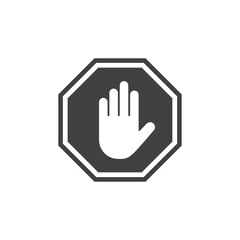Stop icon in flat style. Warning symbol vector illustration on isolated background. Do not enter sign business concept.