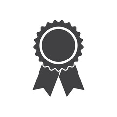 Gold medal icon in flat style. Trophy award vector illustration on isolated background. Winner sign business concept.