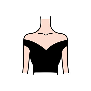 recommend clip art: Neckline type of women dress neck line fashion blouse shirt silhouette pictogram