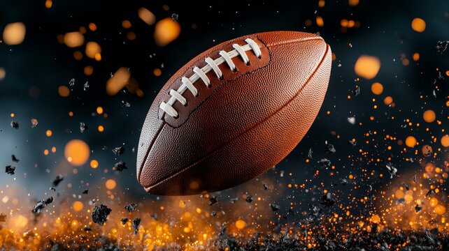 American Football in Fiery Embers  Dramatic Sports Image