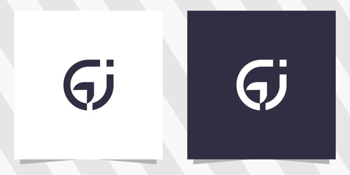 letter gj jg logo design vector