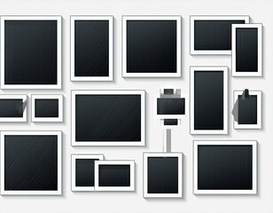 Set of collage for photos or images. Vector template empty frames. Creative mockup. Generated image