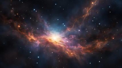 Fototapeta premium A star navigating through the vastness of space, ideal for educational films, provides an engaging screensaver that showcases the universe