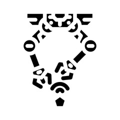 cyber physical systems industry 5 glyph icon vector. cyber physical systems industry 5 sign. isolated symbol illustration