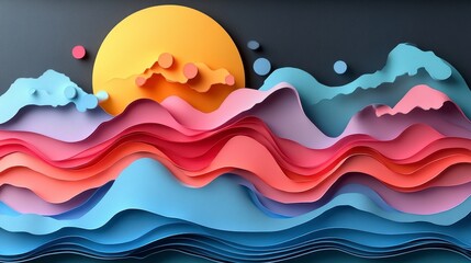 Stunning Colorful Paper Art: A Layered Abstract Design