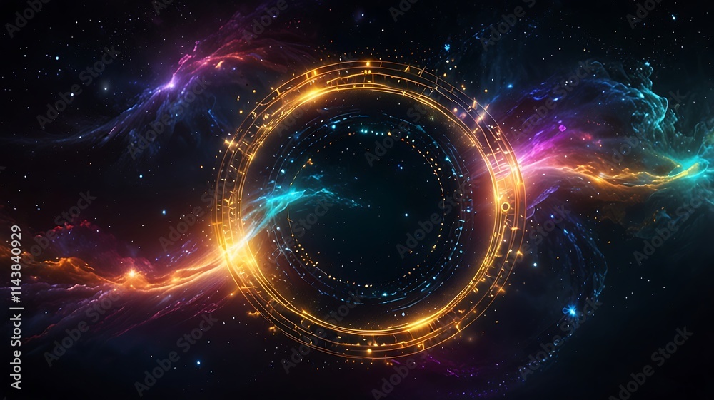 Wall mural mystical astral travel background featuring light paths blending into a soft cosmic gradient