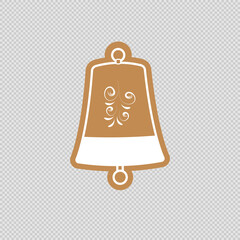 Bell shaped cookies isolated on transparent background. Vector.