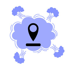 Location Icon with Cloud Bubble