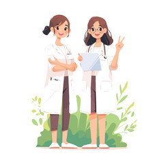 A nurse girl in vector form