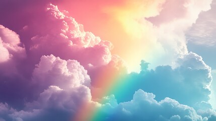 Abstract Colorful Background With Rainbow Colors Bright Clouds in Dreamy Artistic Style