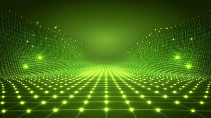 Obraz premium Dynamic Network Visualization: Futuristic Grid Pattern