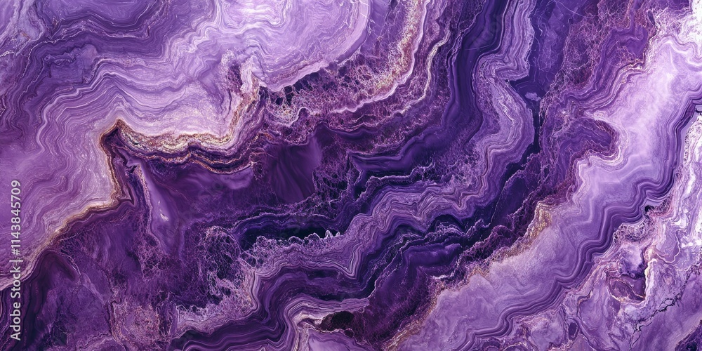 Poster Abstract marble texture featuring a luxurious design with intricate patterns. This macro photography showcases rich violet and purple hues in a captivating marble texture. Perfect for design concepts.