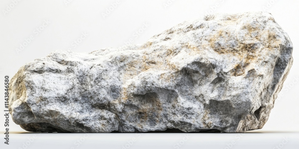 Aufkleber Isolated natural rock boulder stands out as a distinctive element, showcasing the unique features and textures of natural rock boulders that enhance any outdoor composition.