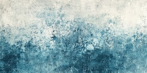 Obraz premium Concrete texture featuring an abstract design, showcasing a washed watercolor effect of white over a worn cyan paint on an aged concrete surface, creating a captivating abstract background with
