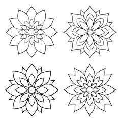 Obraz premium Collection of outline mandalas for coloring