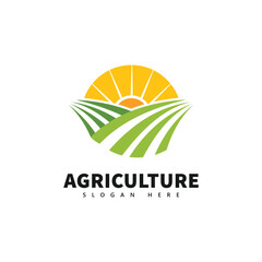 Bright Sunrise Over Fields - Agriculture Logo Design