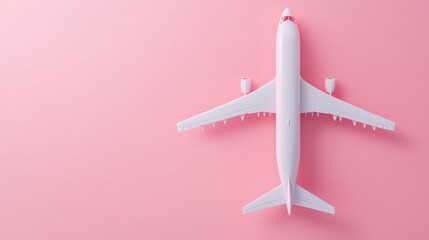 3D airplane model isolated on a pink background