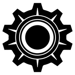 Black Gear Wheel Silhouette Illustration