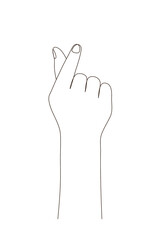 Obraz premium Simple line mini heart hand. index finger thumb