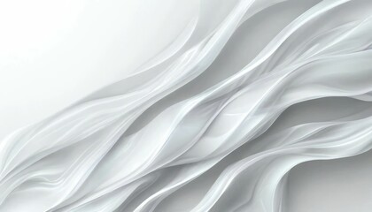 Obraz premium Elegant white fabric or surface with flowing, diffused light and subtle folds, offering a calm and neutral visual for backgrounds or decorative purposes. 