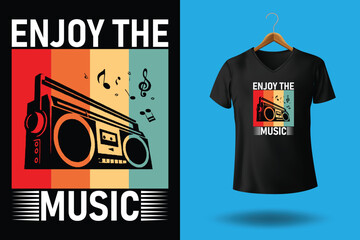 Music illustration for t shirt design, music t shirt design sentence, All you need is music, eat sleep music repeat, music can change the world, dinosaur music t-shirt design. Colorful and fashionable