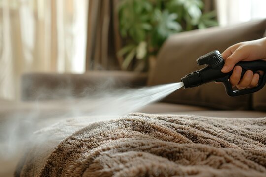 Professional sofa cleaning  high pressure spraying to remove chemicals and dust mites effectively