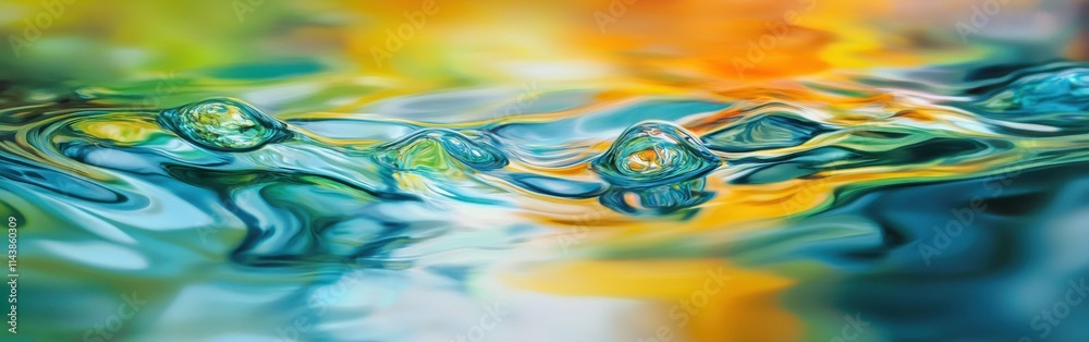 Leinwandbilder Reflections of soft colors on flowing water create serene patterns in a tranquil setting