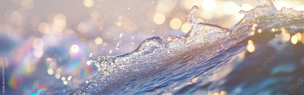 Poster captivating close-up of water quills creating mesmerizing motion in sunlight at a serene lakeside