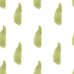 Watercolor seamless pattern with paint spots on white isolated background. Abstract, watery repetitive pattern. Design for textiles, wrapping paper and wallpaper.