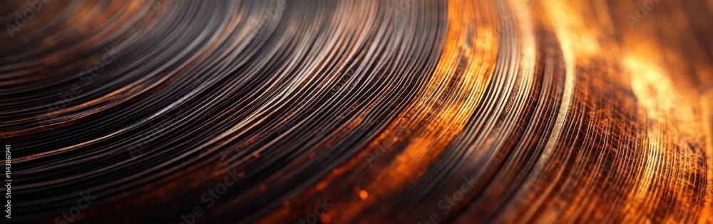 Aufkleber Macro view of wood rings showcasing intricate aging patterns in natural texture