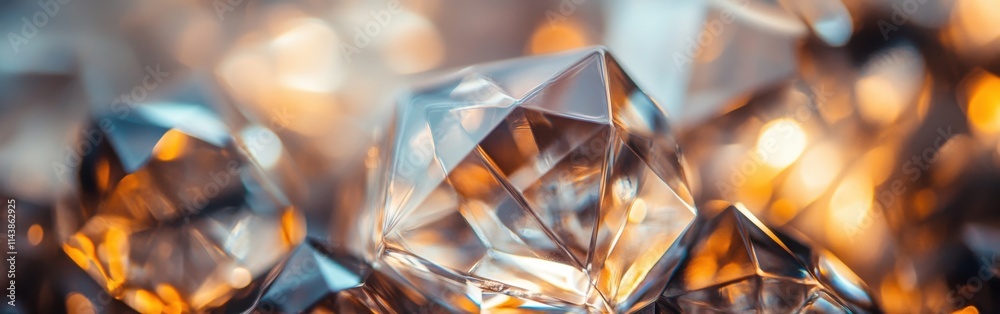 Leinwandbilder captivating macro view of a stunning crystal structure illuminated by soft light reflections