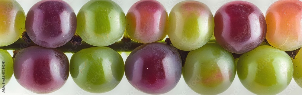 Poster Close-up view of colorful grapes highlighting texture and freshness in natural light setting