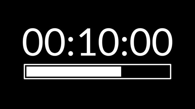 15 seconds countdown timer with white progress bar ideal for countdowns, timers, presentations, and educational