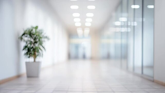 Collection of Footage "A blurred corridor background in a modern hospital or clinic"