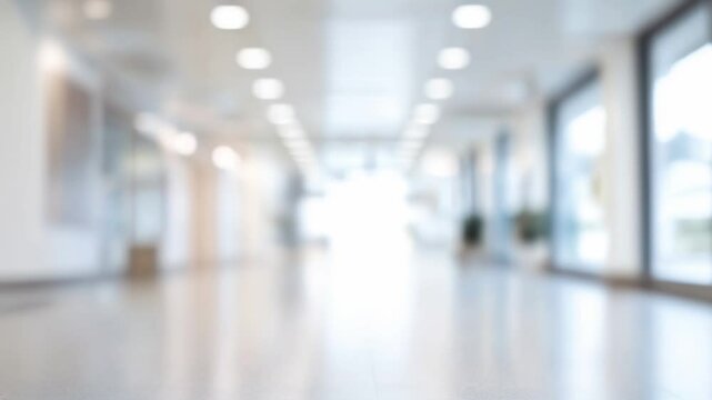 Collection of Footage "A blurred corridor background in a modern hospital or clinic"