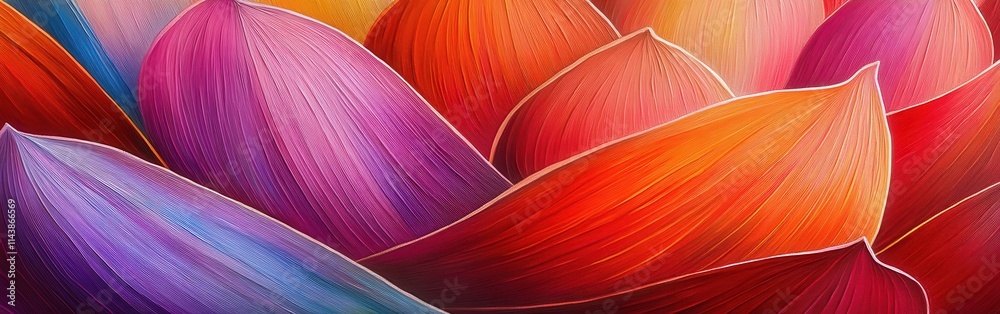 Poster close-up view of the vibrant and intricate petals of a lotus flower showcasing a blend of colors