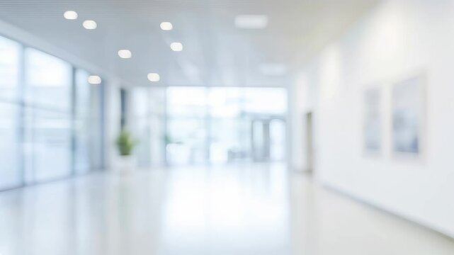 Collection of Footage "A blurred corridor background in a modern hospital or clinic" - Powered by Adobe