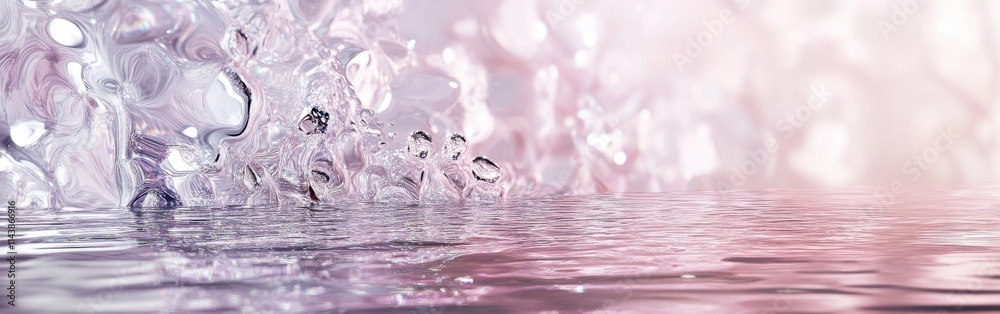 Poster shimmering reflections create a dreamlike atmosphere in a tranquil water landscape during golden hou