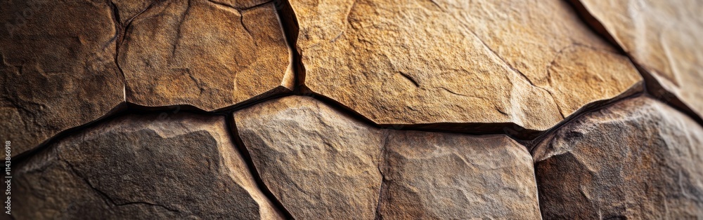 Poster Close-up view of intricate patterned stone showcasing unique textures and colors found in natural landscapes