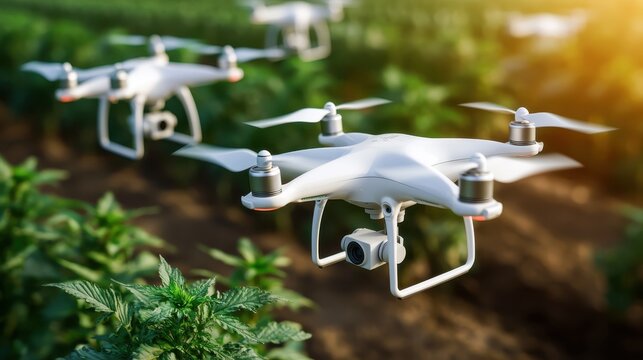 Monitoring crop growth with drones agricultural fields aerial photography outdoor environment innovative technology
