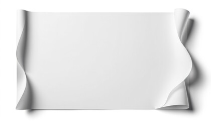 Curled Edges White Paper Mockup: Blank Sheet Design Template