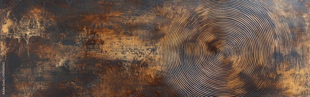 Poster Close-up view of aged wood with intricate natural patina and swirling patterns highlighting its character and texture